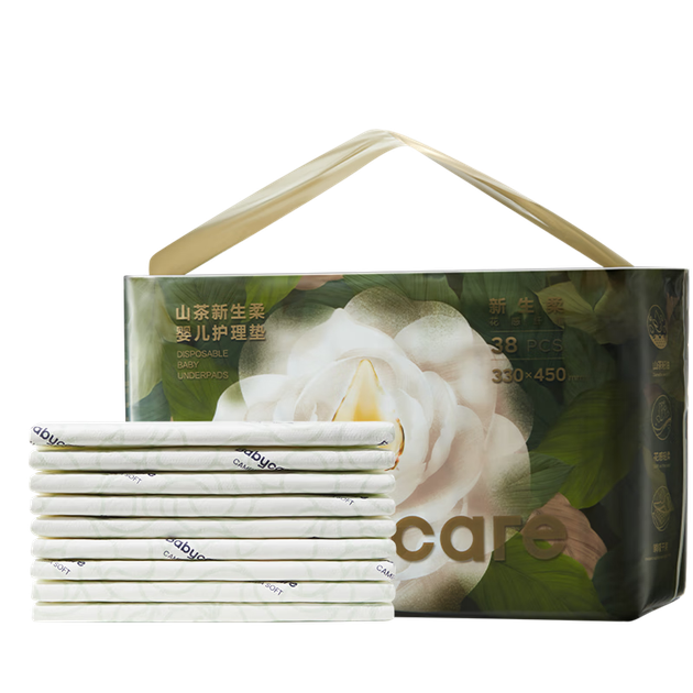 Одноразовий пеленальний килимок для немовлят Babycare Camellia, водонепроникний та дихаючий, розмір M, 38 штук - зображення 4
