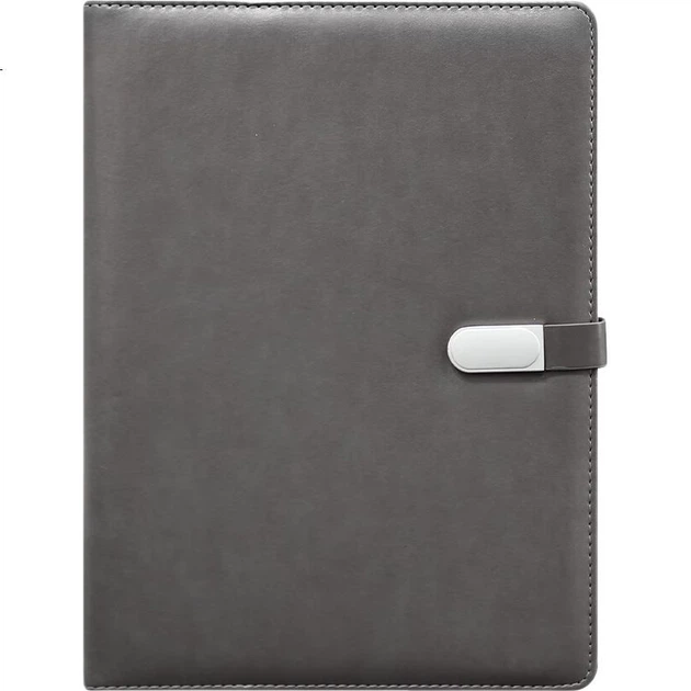 Блокнот Zhongjian Stationery B5 с отрывными листами, для офиса, бизнеса, заметок, работы, записей, в кожаной обложке, ежедневник, журнал совещаний, с возможностью нанесения логотипа, серый. - изображение 3