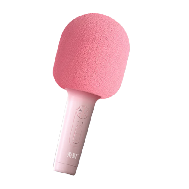 Беспроводной Bluetooth-микрофон Soaiy MC73 AI Version, микрофон для караоке на телевизоре, универсальный микрофон для колонок, микрофон для прямых трансляций с мобильного телефона, домашний KTV-микрофон, розовый (для девочек). - изображение 4