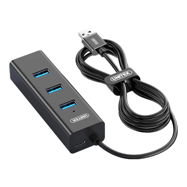 Подовжувач UNITEK USB 3.0, довгий кабель USB-розгалужувач, зовнішній багатопортовий адаптер-хаб для комп'ютера, кабель довжиною 1,2 метра з конвертером порту живлення Type-C Y-3089V - зображення 4