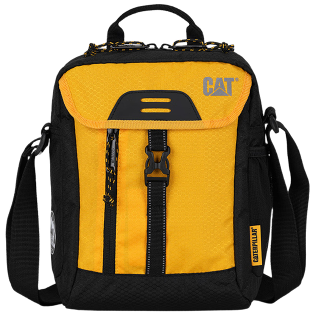 Сумка CAT Crossbody, сумка для активного відпочинку, сумка через плече, легка сумка-мессенджер для планшета iPad 11 дюймів, класичний стиль для чоловіків та жінок, чорно-жовтий колір, 84875 - зображення 4