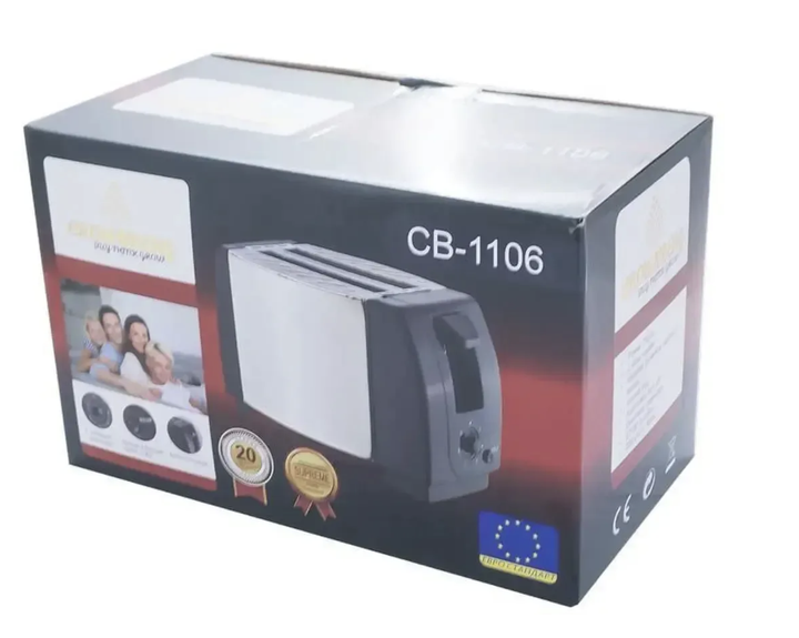 Тостер Crownberg CB-1106 750 Вт на 2 тоста с 7 уровнями обжаривания автоотключением защитой от перегрева поддоном для крошек - изображение 3