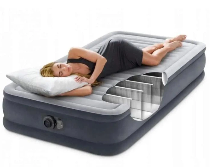 Надувне ліжко Intex 191×99×33 см Навантаження до 136 кг односпальний вбудований Насос 220 В - зображення 7