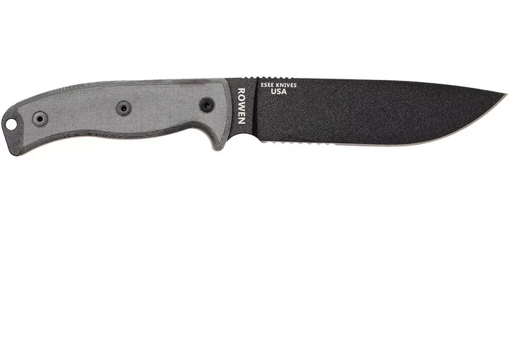 Ніж туристичний для польової кухні Esee Model 6 Gray Micarta Partially Serrated ESEE-6S-KO (knife only) - Фото 2 Ніж туристичний для польової кухні Esee Model 6 Gray Micarta Partially Serrated ESEE-6S-KO (knife only) - изображение 2