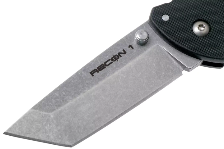 Ніж складаний Cold Steel Mini Recon 1 Tanto Point, замок Tri-Ad Lock, лезо Plain Stonewashed AUS-10A, руківя Black GRN, Тайвань, CS-27BAT - Фото 4 Ніж складаний Cold Steel Mini Recon 1 Tanto Point, замок Tri-Ad Lock, лезо Plain Stonewashed AUS-10A, руківя Black GRN, Тайвань, CS-27BAT - изображение 4