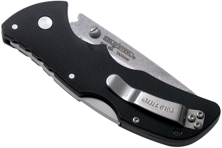 Ніж складаний Cold Steel Mini Recon 1 Tanto Point, замок Tri-Ad Lock, лезо Plain Stonewashed AUS-10A, руківя Black GRN, Тайвань, CS-27BAT - Фото 5 Ніж складаний Cold Steel Mini Recon 1 Tanto Point, замок Tri-Ad Lock, лезо Plain Stonewashed AUS-10A, руківя Black GRN, Тайвань, CS-27BAT - изображение 5