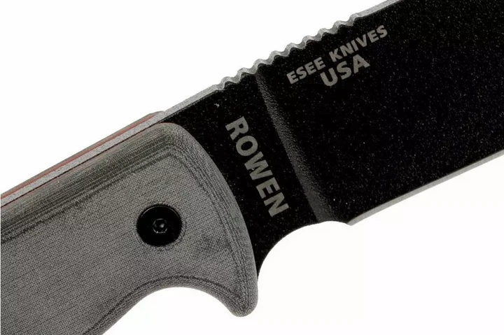 Ніж туристичний для польової кухні Esee Model 6 Gray Micarta ESEE-6P-B - изображение 7