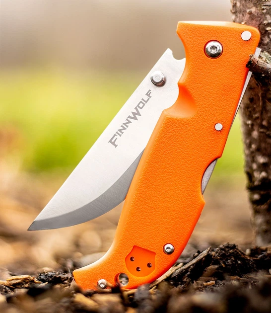 Ніж складаний Cold Steel Finn Wolf, замок Tri-Ad Lock, лезо Plain Satin AUS-8A, руківя Blaze Orange Griv-EX, Тайвань, CS-20NPJ - Фото 9 Ніж складаний Cold Steel Finn Wolf, замок Tri-Ad Lock, лезо Plain Satin AUS-8A, руківя Blaze Orange Griv-EX, Тайвань, CS-20NPJ - изображение 9