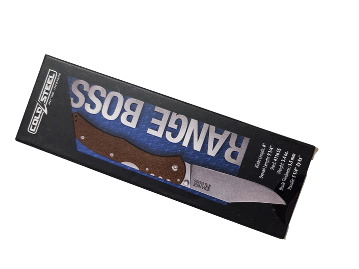 Ніж складаний Cold Steel Range Boss, замок Tri-Ad Lock, лезо Plain Stonewashed 4116, руківя Dark Earth Zy-Ex, Тайвань, CS-20KR9 - Фото 8 Ніж складаний Cold Steel Range Boss, замок Tri-Ad Lock, лезо Plain Stonewashed 4116, руківя Dark Earth Zy-Ex, Тайвань, CS-20KR9 - изображение 8