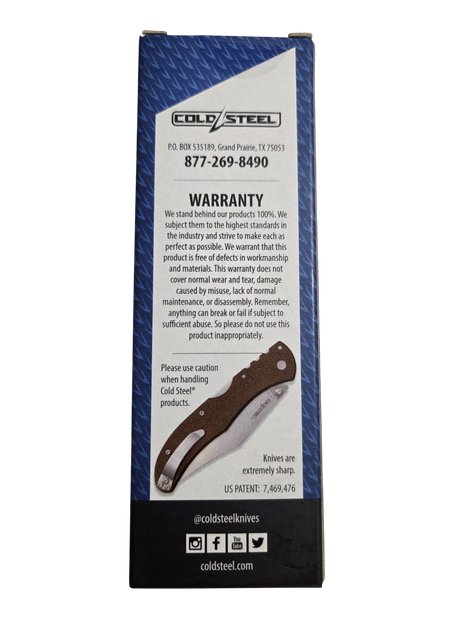 Ніж складаний Cold Steel Range Boss, замок Tri-Ad Lock, лезо Plain Stonewashed 4116, руківя Dark Earth Zy-Ex, Тайвань, CS-20KR9 - Фото 10 Ніж складаний Cold Steel Range Boss, замок Tri-Ad Lock, лезо Plain Stonewashed 4116, руківя Dark Earth Zy-Ex, Тайвань, CS-20KR9 - изображение 10