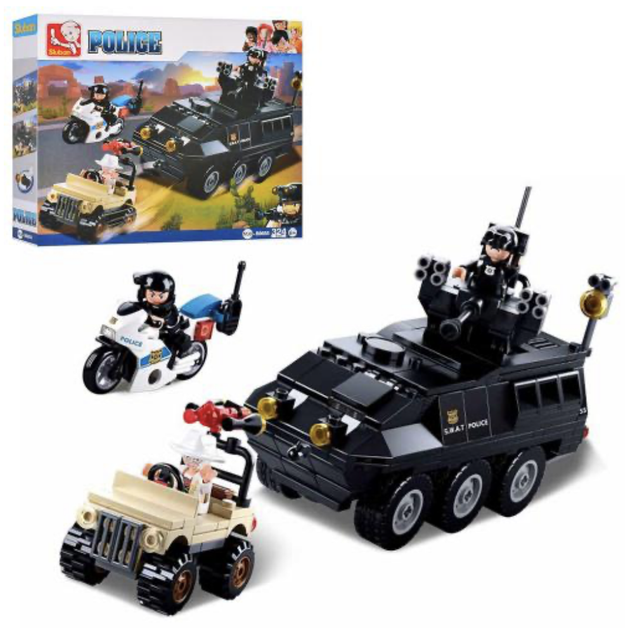 Конструктор SLUBAN M38-B0655 "Police": Поліція, транспорт 3 шт., фігурки, 324 деталі - зображення 2