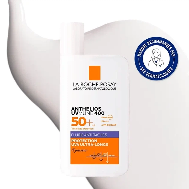 Солнцезащитный флюид для лица La Roche-Posay Anthelios UVMUNE 400 Fluide Anti-taches SPF 50+ - изображение 3