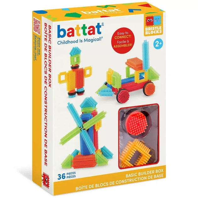 Конструктор Battat Lite Bristle Blocks Будівельник 36 дет (BT3099Z) - Фото 7 Конструктор Battat Lite Bristle Blocks Будівельник 36 дет (BT3099Z) - зображення 7