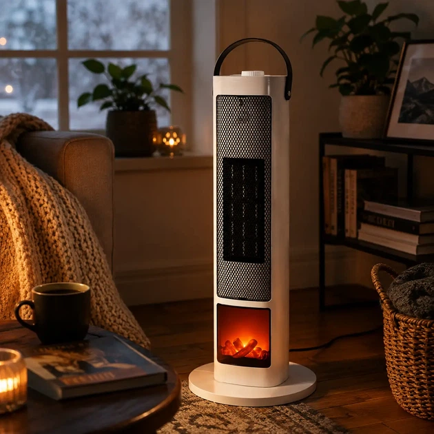 Тепловентилятор Portable Fan Heater 2000 Вт електричний обігрівач для дому офісу дачі з регулюванням температури та захистом від перегріву - изображение 8