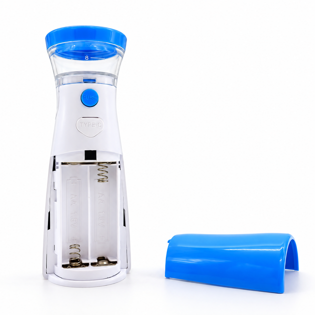 Портативный ультразвуковой небулайзер Mesh Nebulizer JSL-W302 Компактный ручной ингалятор для детей и взрослых с 2 масками для домашнего использования. - изображение 5