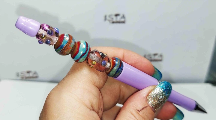 Ручка дизайнерская с авторскими бусинами с добавлением серебра 12189 ISTA Lampwork - Фото 5 Ручка дизайнерская с авторскими бусинами с добавлением серебра 12189 ISTA Lampwork - изображение 5