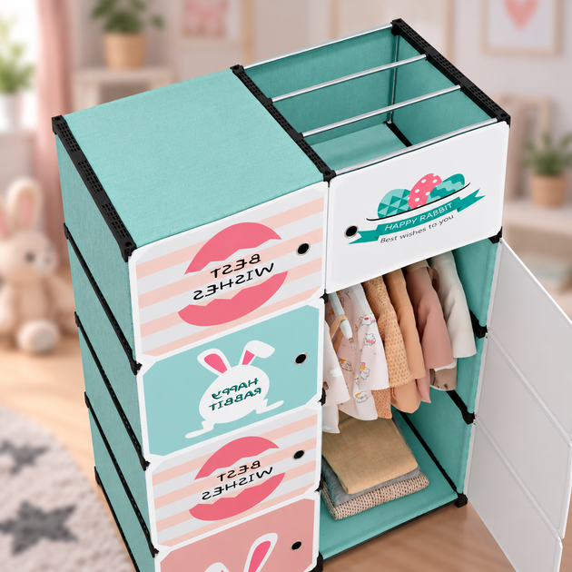 Шкаф детский пластиковый модульный 8 секций 82x29x124 см / Узкий сборный комод-органайзер для игрушек и вещей / Стеллаж для хранения - Фото 4 Шкаф детский пластиковый модульный 8 секций 82x29x124 см / Узкий сборный комод-органайзер для игрушек и вещей / Стеллаж для хранения - изображение 4