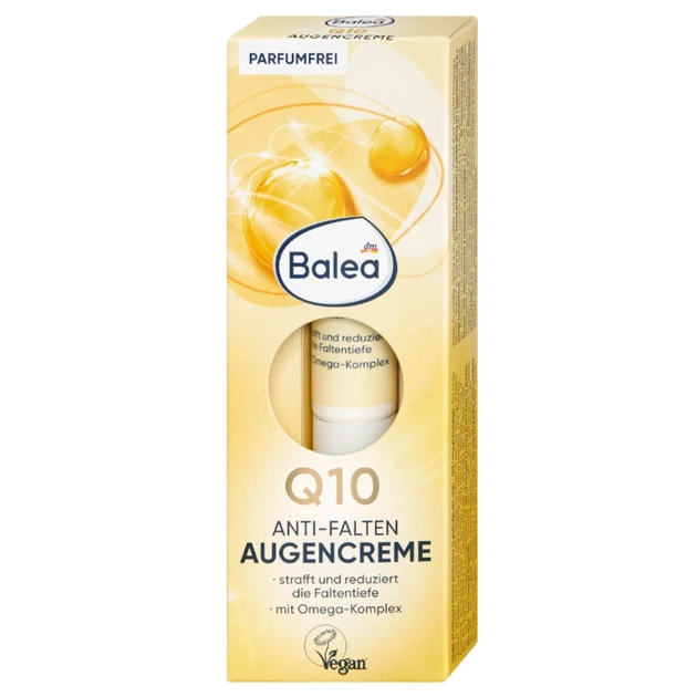 Крем от морщин для кожи вокруг глаз Balea Q10 Anti-Falten Augencreme с коэнзимом Q10 30+ 15 мл - изображение 2