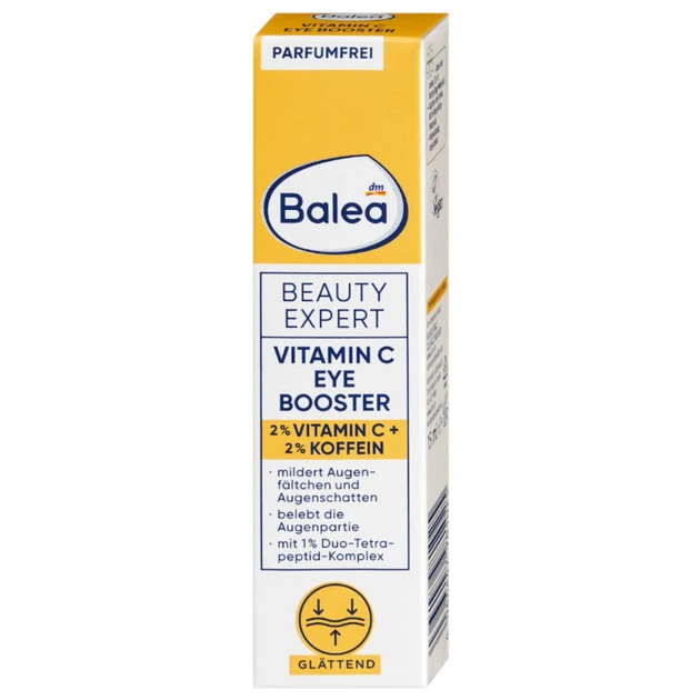 Крем для глаз Balea Augencreme Beauty Expert Vitamin C Eye Booster с витамином С и кофеином 15 мл - Фото 2 Крем для глаз Balea Augencreme Beauty Expert Vitamin C Eye Booster с витамином С и кофеином 15 мл - изображение 2