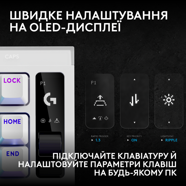 Клавіатура дротова Logitech G PRO X2 RAPID TKL RGB US USB White (920-014097) - Фото 6 Клавіатура дротова Logitech G PRO X2 RAPID TKL RGB US USB White (920-014097) - зображення 6