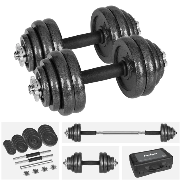 Гантели чугунные регулируемые REBEL ACTIVE 30 кг с чемоданом и грифом - Фото 7 Гантели чугунные регулируемые REBEL ACTIVE 30 кг с чемоданом и грифом - изображение 7