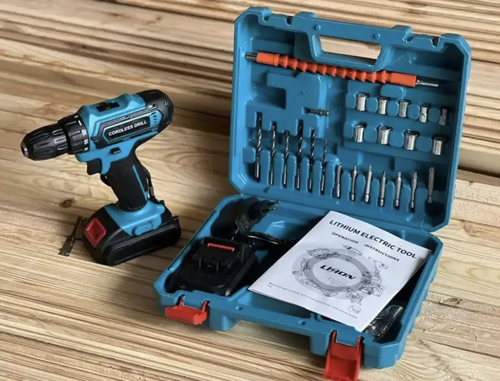 Аккумуляторная дрель-шуруповерт MAKITA 24 В 5 А·ч 24 Нм 3500 об/мин с LED Быстрозажимной патрон Набор инструментов бит сверл головок в кейсе - Фото 5 Аккумуляторная дрель-шуруповерт MAKITA 24 В 5 А·ч 24 Нм 3500 об/мин с LED Быстрозажимной патрон Набор инструментов бит сверл головок в кейсе - изображение 5