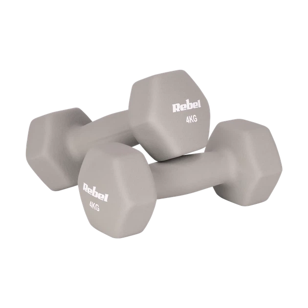 Гантелі REBEL ACTIVE Neoprene HEX 2x4kg (RBA-2330-4) - Фото 2 Гантелі REBEL ACTIVE Neoprene HEX 2x4kg (RBA-2330-4) - зображення 2