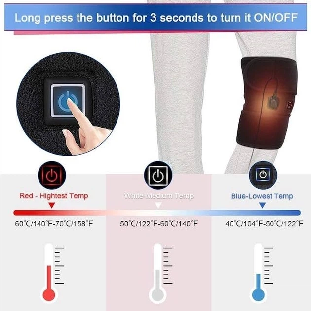 Бандаж для коленного сустава с подогревом Knee heating pad USB - Фото 4 Бандаж для коленного сустава с подогревом Knee heating pad USB - изображение 4