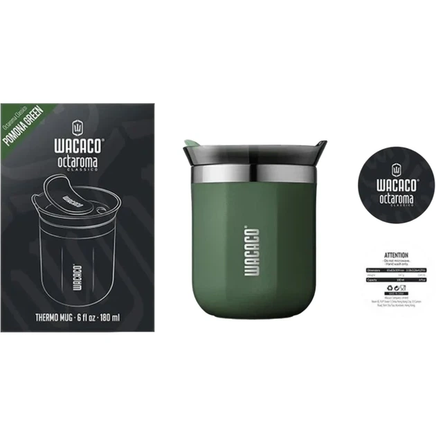 Термокружка Wacaco Octaroma Classico 180мл Green - Фото 2 Термокружка Wacaco Octaroma Classico 180мл Green - изображение 2