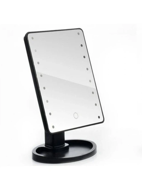 Косметичне дзеркало для макіяжу з LED-підсвіткою Large LED Mirror 16 LED працює від спідниць або від батарейок Чорний - Фото 3 Косметичне дзеркало для макіяжу з LED-підсвіткою Large LED Mirror 16 LED працює від спідниць або від батарейок Чорний - зображення 3