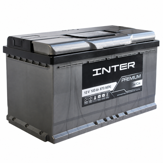 Автомобильный аккумулятор INTER Premium кальциевый (Ca/Ca) 100Ah 870A R+ (L5) - изображение 2