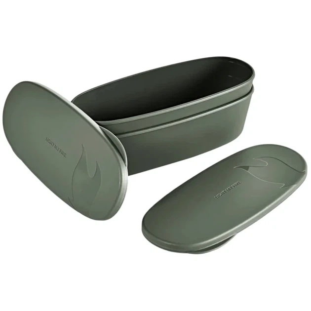 Контейнер для еды Light my fire SnapBox oval 2-pack Sage Green - Фото 1 Контейнер для еды Light my fire SnapBox oval 2-pack Sage Green - изображение 1