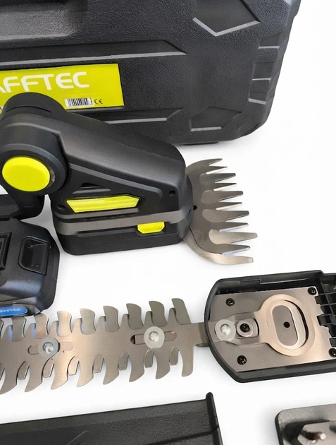 Аккумуляторные ножницы для травы и кустов Krafftec Germany 2в1 48 В 6 А·ч кусторез аккумуляторный с 2 АКБ нож 200 мм садовые ножницы с насадкой 120 мм для газона кустов клумб веток до 8 мм в кейсе - изображение 5