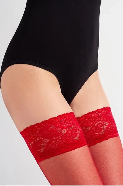 Панчохи Legs Мереживні PATTY Transparent червоний 3 (230-3-CHERVO) - зображення 2