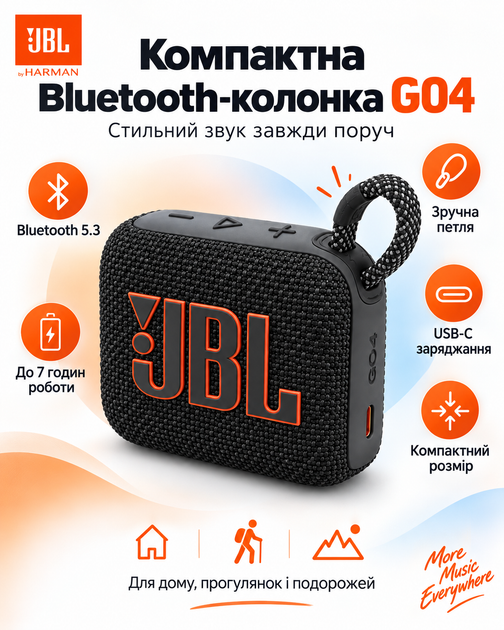 Портативная Bluetooth-колонка GO 4 IP67 до 7 часов работы - изображение 2