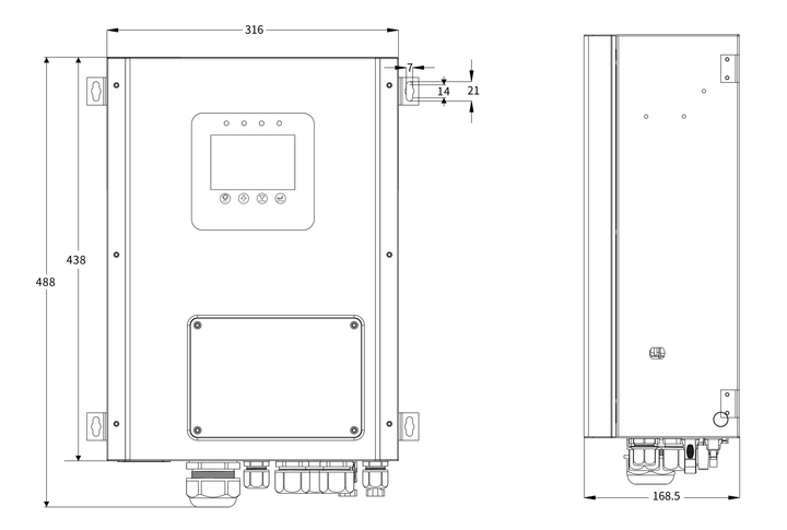 Гибридный инвертор Sako NEW 6KW-SK-SM 0066H IP65, 1 фаза (6.6 кВт) - изображение 2