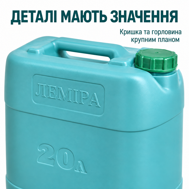 Каністра пластикова Леміра 20 л для нехарчових рідин із ручкою, штабельована - зображення 4