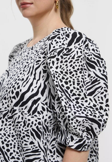 Блуза жіноча H&M 060894141_whiteblack XL Білий-чорний (6666000359124) - Фото 5 Блуза жіноча H&M 060894141_whiteblack XL Білий-чорний (6666000359124) - зображення 5