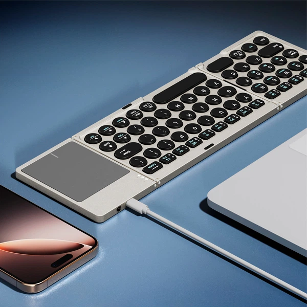 Беспроводная складная клавиатура DUX DUCIS OK-08 с тачпадом (Bluetooth, Черный) - изображение 4