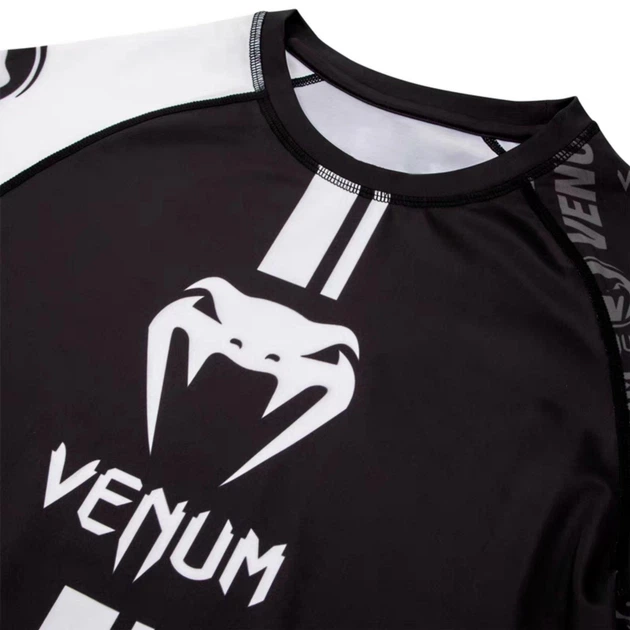 Футболка спортивна "Venum" для боксу та фітнесу чорна з білим XS - изображение 3