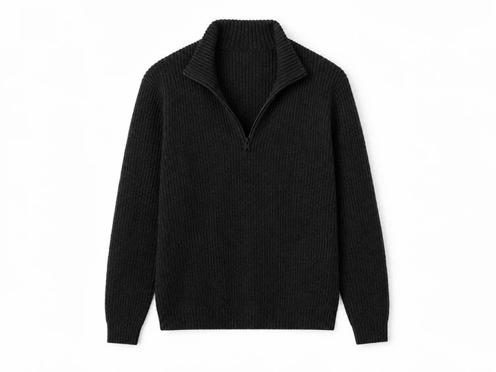 Свитер на молнии для мужчины H&M Regular fit BDO104613 XL Черный - Фото 1 Свитер на молнии для мужчины H&M Regular fit BDO104613 XL Черный - изображение 1