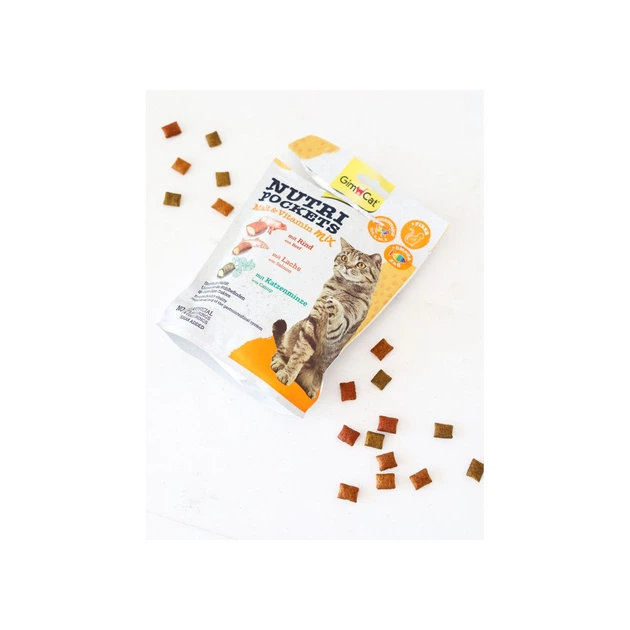 Вітамінні ласощі GimCat Nutri Pockets для котів для зміцнення імунітету мультивітамін мікс 150 г - Фото 1 Вітамінні ласощі GimCat Nutri Pockets для котів для зміцнення імунітету мультивітамін мікс 150 г - изображение 1