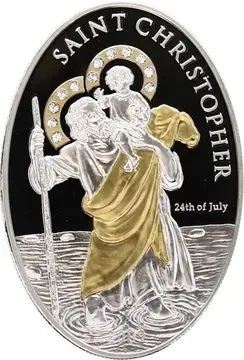 Колекційна срібна монета “Святий Христофор” 25 г 2009 рік - Фото 1 Колекційна срібна монета “Святий Христофор” 25 г 2009 рік - зображення 1