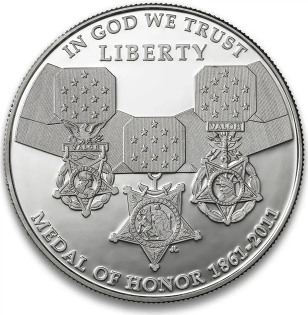 Колекційна срібна монета “Liberty – Медаль Пошани” 26,73 г 2011 рік - зображення 2