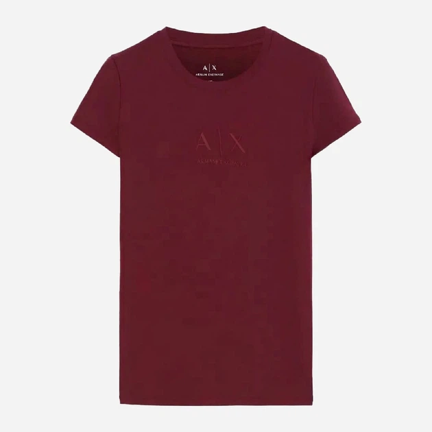 Футболка хлопковая длинная женская Armani Exchange 999898602 XS Бордовая (1162516154) - Фото 3 Футболка хлопковая длинная женская Armani Exchange 999898602 XS Бордовая (1162516154) - изображение 3