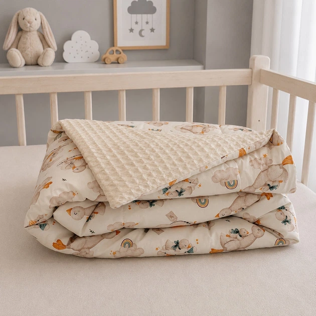 Плед детский MirSon №032 Silky Waffle 22-1419 Sleepy ducklings 60х80 см (2200013893196) - изображение 5