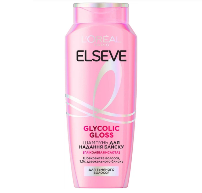 Шампунь L'Oreal Elseve Glycolic Gloss для надання блиску для тьмяного волосся 250 мл (3600524295110) - Фото 1 Шампунь L'Oreal Elseve Glycolic Gloss для надання блиску для тьмяного волосся 250 мл (3600524295110) - изображение 1