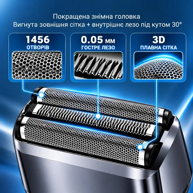 Электробритва для сухого и влажного бритья (аккумуляторная с дисплеем IPX7) - изображение 2