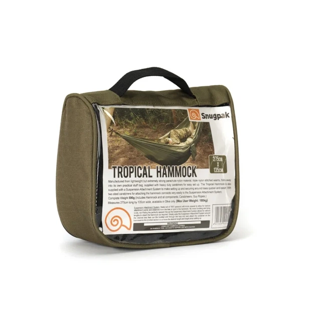 Гамак Snugpak Tropical 275х135 см до 175 кг. Olive - Фото 4 Гамак Snugpak Tropical 275х135 см до 175 кг. Olive - изображение 4