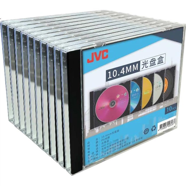 Чехол для CD/DVD-дисков JVC, черный, утолщенный (10,4 мм), двусторонний вкладыш, 10 шт./коробка - изображение 2